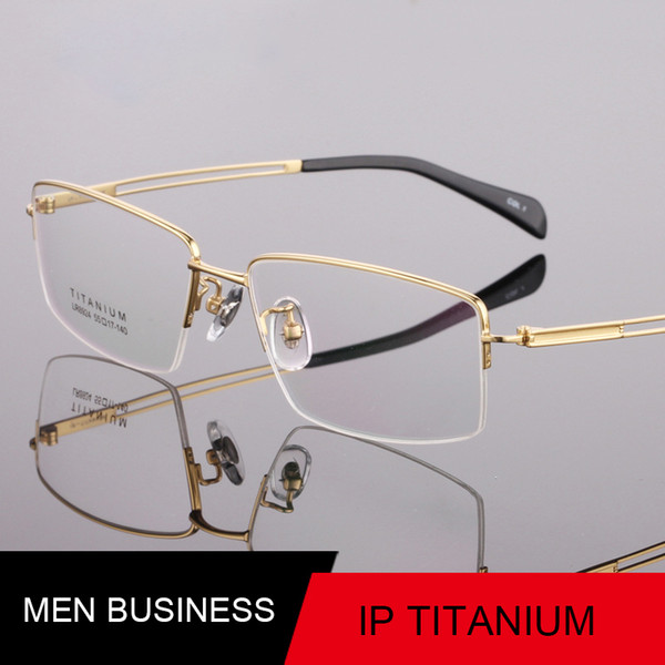 Business Eyeglass Frames for Men Semi-rim Titanium Male Glasses Frames Optical Frames LB-8924