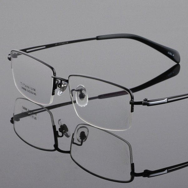 Men Eyeglass Frames Titanium Half Rimless Spectacle Frames LB-8906 Black Gray Gold Silver