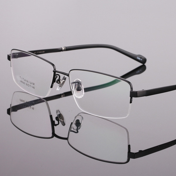 Men Glasses Frames Titanium Half Rimless Eyeglass Frames LB-8945 Black Gold