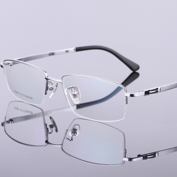 Free shipping business titanium eyeglasses frames for myopia frame half-rim optical reading glasses frame with plain Lens Clear Eyeglass 997