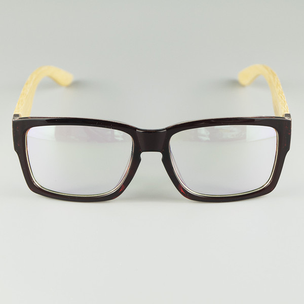 Wholesale 2017 New Rectangle Frame Nerd Style Fashion Optical Glasses With Real Bamboo Legs Hand Made Eyewear