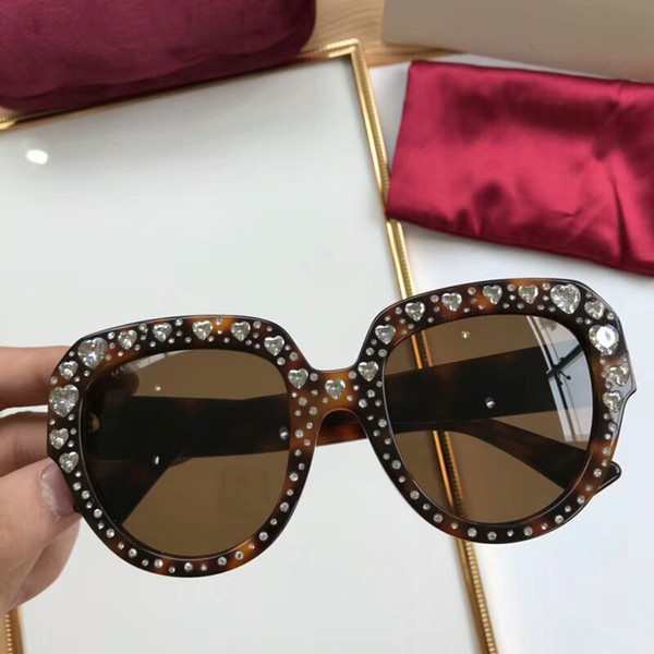 2019 TOP Quality Luxury Sunglasses UV400 Protection Bling Bling Shining Eyeglasses Frame Cateyes cat Eyes Sunglass Women With Box Fashion Ey