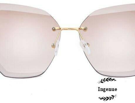 Wholesale Low price fashionable Adult Female American style sunglasses. sliced edge rimless glasses new product