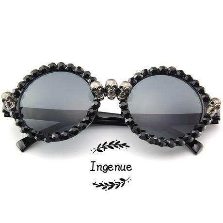 Spot wholesale Sunglasses with artificial diamond eyes fo party cats eye sunglasses black delicacy Both men and women