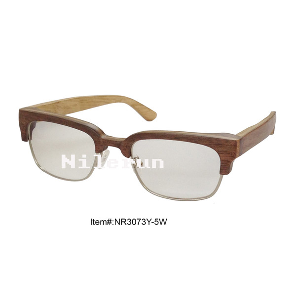 classic gold metal full frame wood half frame optical eyeglasses