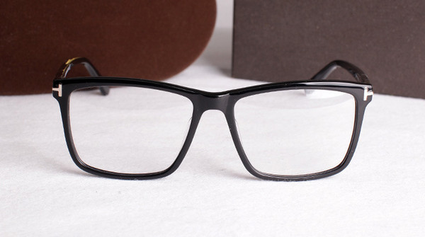 Fashion Rectangle big-rim TF5407 unisex glasses frame 54-17 high-quality pure-plank full-rim prescription eyeglasses full-set case wholesale