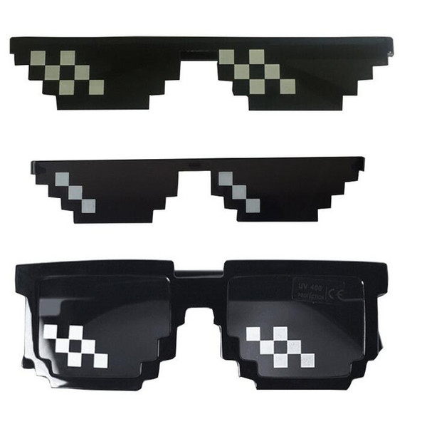 Glasses 8 Bit MLG Pixelated Sunglasses Men Women Brand Thug Life Party Eyeglasses Mosaic Vintage Eyewear