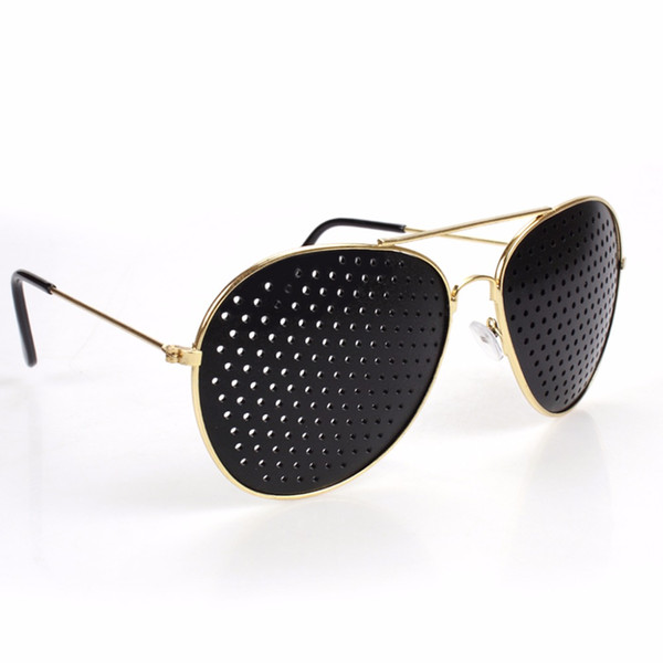 Gold Plated New Style Metal Pinhole Glasses Exercise Natural Healing Vision Improve Myopia Hyperopia Presbyopia Cataracts