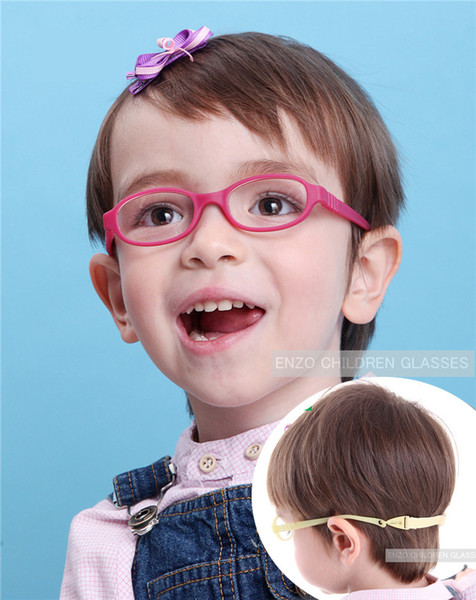 Babys Glasses Frame with Strap Regular Lenses Size 40/15, No Screw Safe Bendable, Boys Girls Infant Eyeglasses with Cord