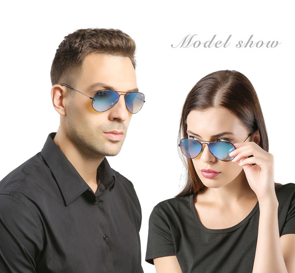 RRBB 3025 Brand Designer Fashion glasses Aviator Large Metal Non-Mirrored Polarized Sunglasses