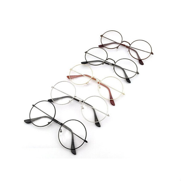 2018 New Classic Vintage Glasses Frame Round Lens Flat Myopia Optical Mirror Simple Metal Women/Men Eyeglass Frame