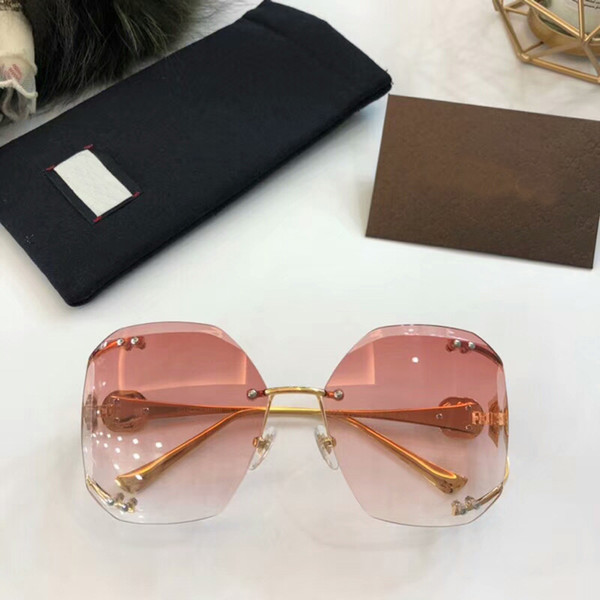 Luxury Sunglasses Top Quality BEST GIFT Rimless Sunglass Female Fashion Lady's Eyewear UV Protection Brand Designer Eyeglasses Great Design