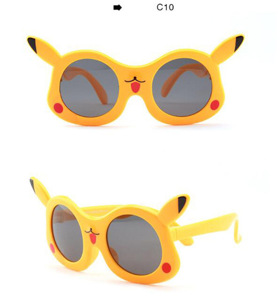 Newest creed Children's fashion silicone sunglasses polaroid glasses Pikachu styling lovely environmental protection material Fast shipping.