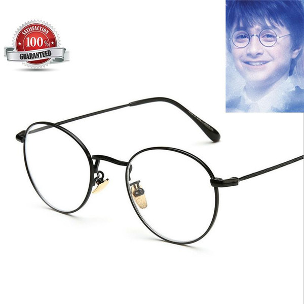 Vintage Harry Potter Glasses Round Eyeglass Frames Halloween Cosplay Harry Potter Black Gold Silver Plain Mirror Glasses gls002