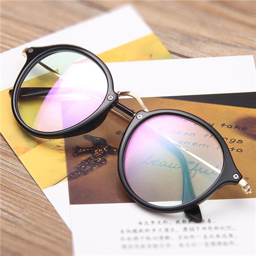 Big Oval Eyeglasses Frame Vintage Oval Black Eyeglasses Frame Plain Glass Clear Spectacles Glasses Unisex Optical Clear Lenses Spectacles