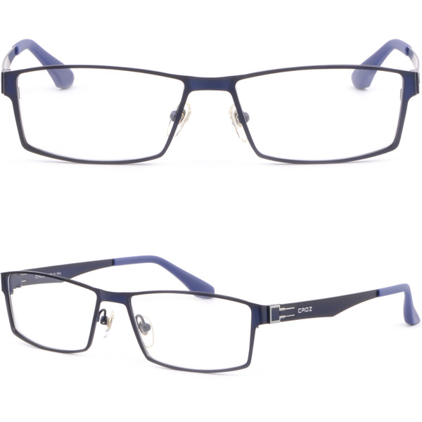 Navy Blue Light Men Titanium Alloy Frame Rectangular Prescription Glasses Sunglasses