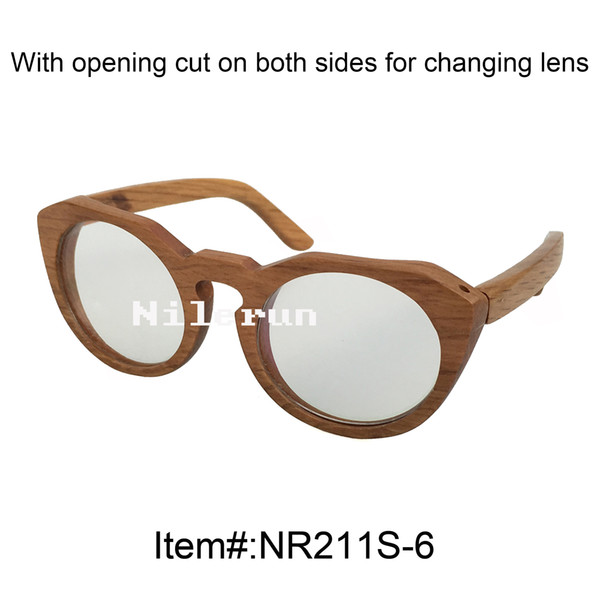 round handmade wood frame optical glasses