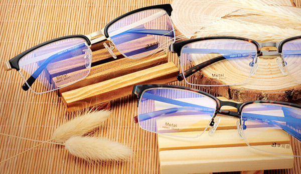 Retro glasses frame eyeglass frames black brown color mens men art eye glasses fashion half optical frame by china