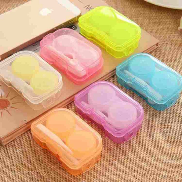 Contact Lenses Box Contact Lens Case,Glasses Color Double-Box, Contact Lens Case Eyewear Accessories Colorful Case 3 Tone