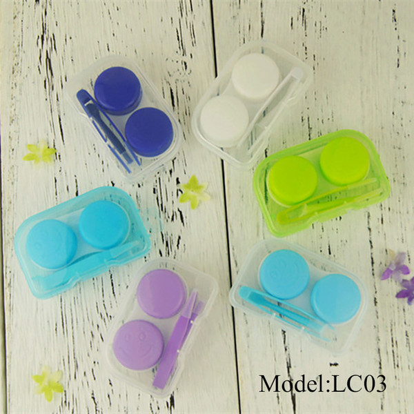 LC03 Eyeglasses Case Contact Lens Easy Carry Case Travel Kit Plastic Contact Lens cheap Cases L + R Marked