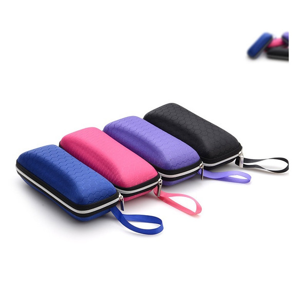 4 color pressure-proof sunglasses case zipper crush resistance small glasses Protection box portable with lanyard wa3273