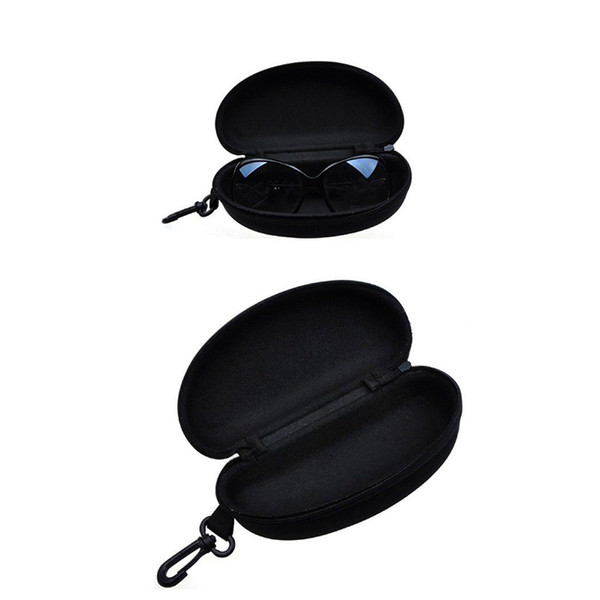 freeClassic Fashion Sports Black Sunglasses Case Compression Glasses Case EVA Zipper Bag Sunglasses Eyewear Box Cover Zipper Hook Bag