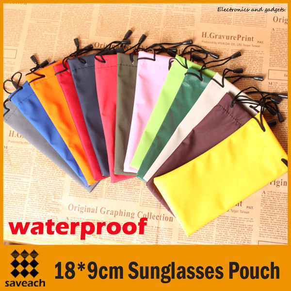 18*9cm hot waterproof sunglasses pouch soft eyeglasses bag glasses case many colors mixed free shipping