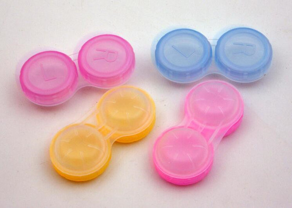 Hot Contact Lens Case Cooleye Transparent with Colors Mate Cases Soaking Lovely Candy Dual Box Double Case Factory Direct