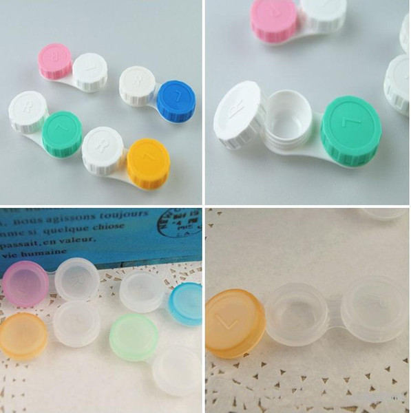 contact lens case Medical plastic cute contact lens case for women Color double US-pupil storage box glasses box