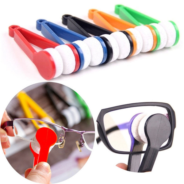 Creative New Arrival Mini Sun Glasses Eyeglass Microfiber Eyeglasses Cleaner Portable Brush Cleaner Easy To Clean Eyeglasses Accessories DHL