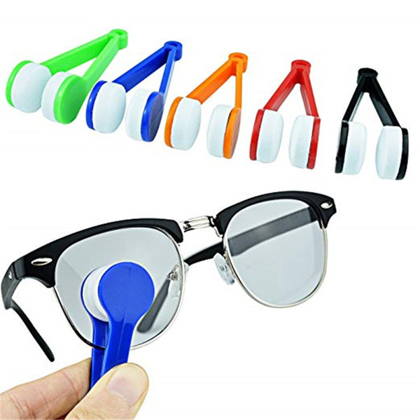 Mini Microfibre Glasses Eyeglasses Cleaner Clip Brush Spectacles Sunglasses Cleaning Microfiber Brush Cleaner Home Office Easy Travel Po