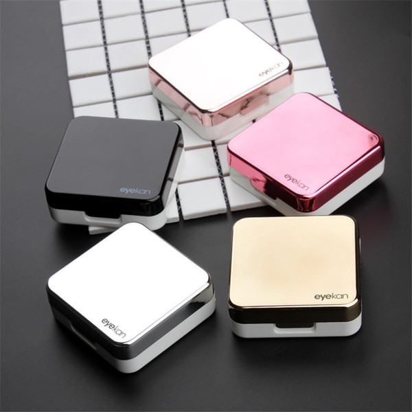 Unisex Contact Lenses Box With Mirror Reflective Contact Lenses Case Eyeglasses Case Portable Travel kit 5 Colors