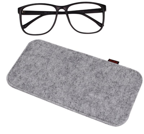 Solid Color Felt Glasses Bags Soft Portable Sunglasses Reading Glasses Cases Rectangle Eyewear Pouch 100pcs/lot