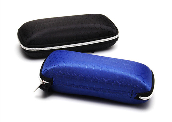 4 color pressure-proof sunglasses case zipper crush resistance small glasses Protection box portable with lanyard DHL freeshipping