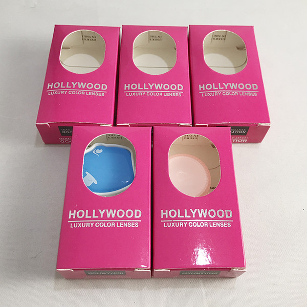 freeshipping Hollywood color contact lens packing 100 pieces = 50 pairs contact lenses case