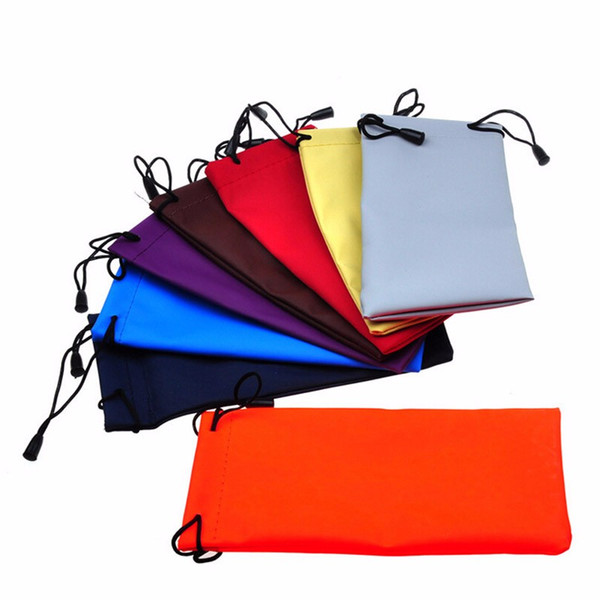 waterproof leather plastic sunglasses pouch soft eyeglasses bag glasses case many colors mixed 18*9CM