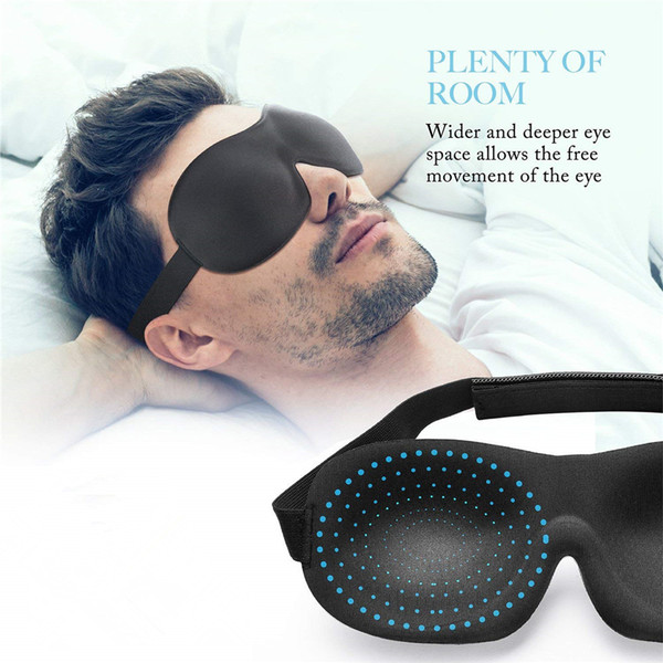 Eye Cover Sleeping Mask for Woman and Men, Patented Design 100% Blackout Sleep Mask Comfortable Eye Mask Blindfold, Black