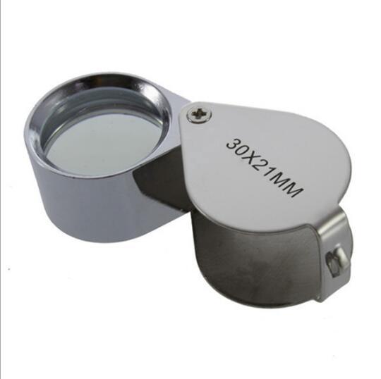 Retail Package 30 x 21 mm Jewelers Eye Magnifying Glass Magnifier Loupe Pocket Loupes Free Shipping