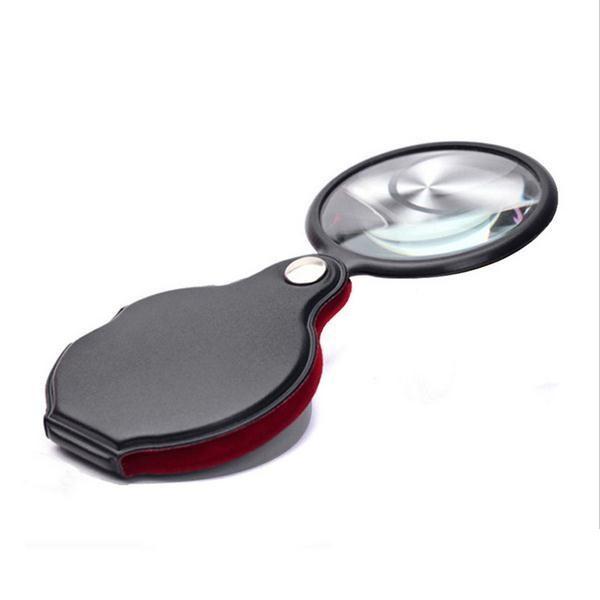 Mini Pocket 8X 50mm Folding Jewelry Magnifier Magnifying Eye Loupe Glass Lens Foldable Jewelry Loop Jewelry Loupes b891