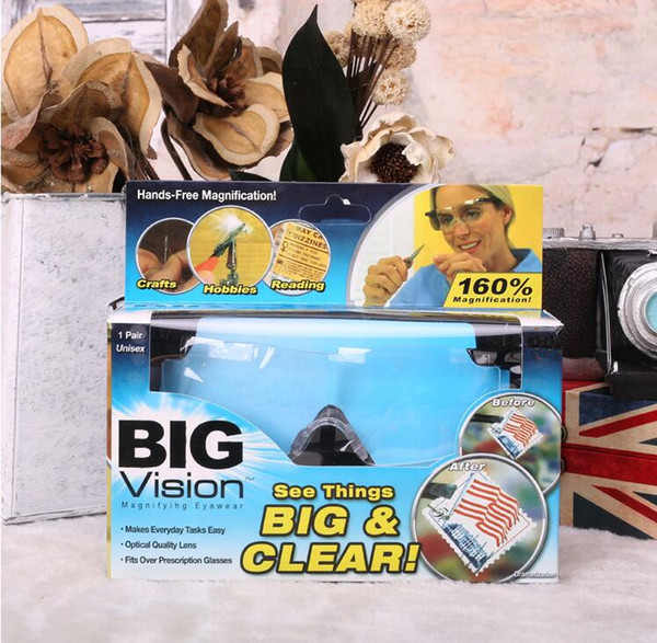 Big Vision plastic glasses 160 degrees Magnifying Glasses Eyewear That Makes Everything Bigger and Clearer with Retail Package Vision Care