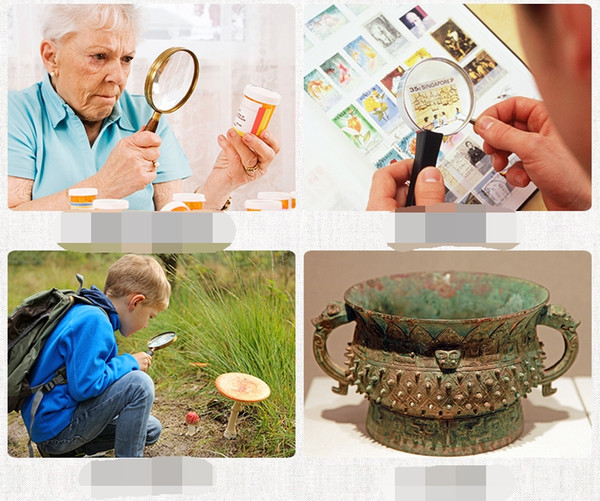 High precision hand held optical magnifier 10 times children children magnifying glass 20 times older people read 80MM.