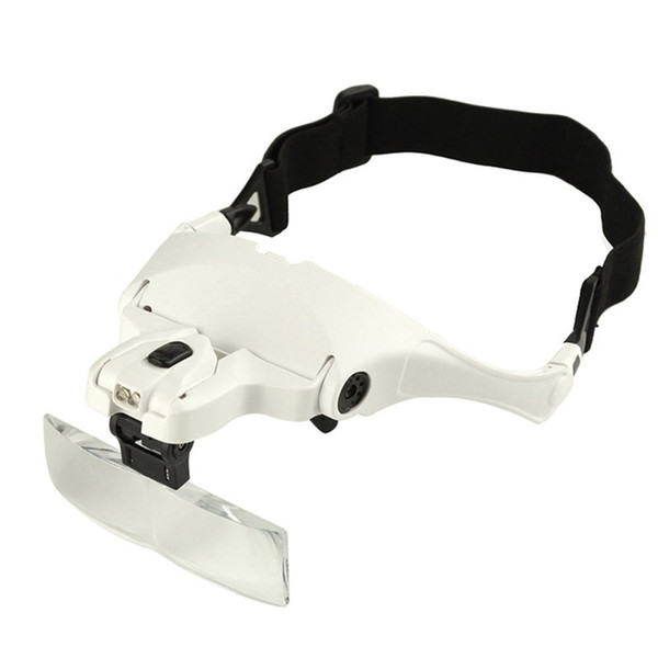 Hot 5 Lens Adjustable Loupe Magnifier Headband Magnifying Glasses with 2 LED Light Eye Watch Repair Tool