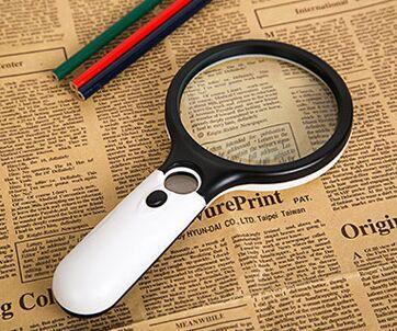 Hot Sale Newest 3 LED Light 20X & 10 X Handheld Reading Magnifying Glass Cool Lens Magnifier Jewelry Loupe High Quality