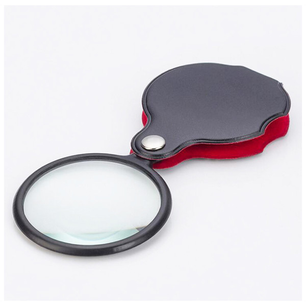 2018 New 6X Black Mini Pocket Jewelry Magnifier Magnifying Glass Loupe Travel Camping Portable Magnifier 20pcs/Lot