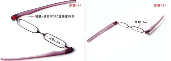 2019 PODREADER fashion Reading Glasses,Mini Folding Reading Glasses,Men Women Plastic Presbyopic Glasses 360-degree turn folding good