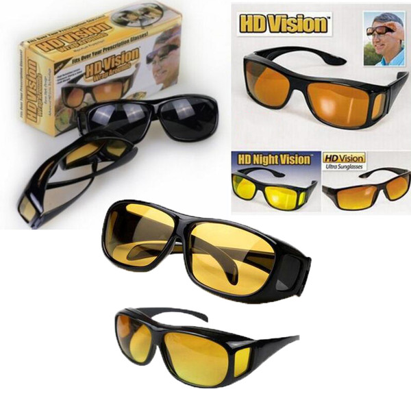 HD Night Vision Driving Sunglasses Men Yellow Lens Over Wrap Around Glasses Dark Driving UV400 Protective Goggles Anti Glare