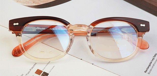 AOJO round glasses frame ,Tea color,Black and blue glasses frame. glasses frame. Johnny Depp