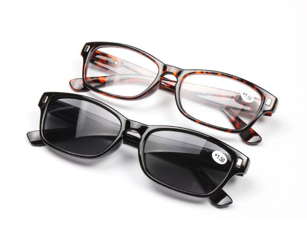 Stylish Black Tortoise Rectangle Frame Silver Rivets Anti Reflective Tinted Lens Reading Glasses Sun Readers Sunglasses +1.00 ~ +3.50