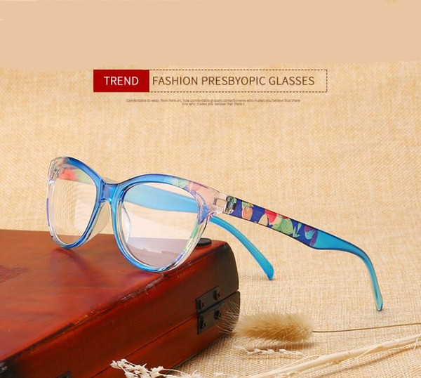 Women 3 Colors Cat Eye Resin Lens Flower Patterns Reading Glasses Special Designers Readers +1.00 ~ +4.00 Eyewears Presbyopia