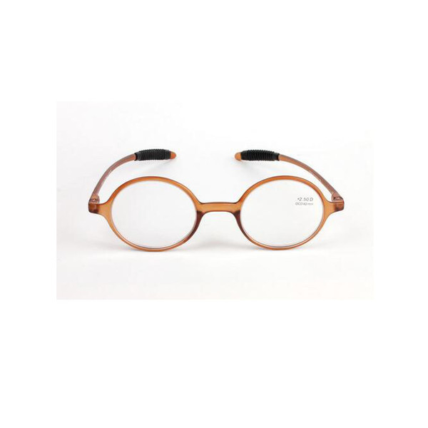 Retro Reading Glasses Fashion Round Resin Lens Eyeglasses Women Men Magnification Eye Reader Brown Full Plastic Frame +1.0~+4.0 Light Weight